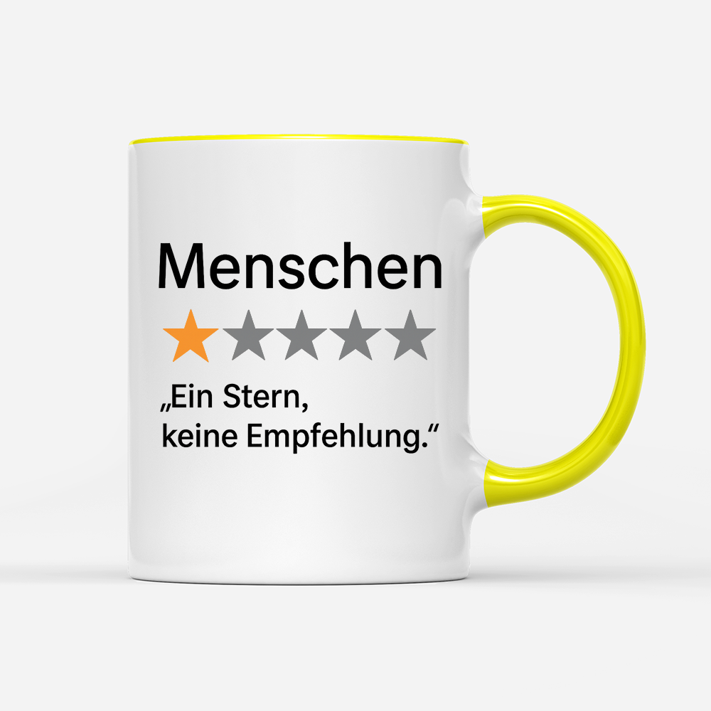Tasse Menschen ein Stern, keine Empfehlung