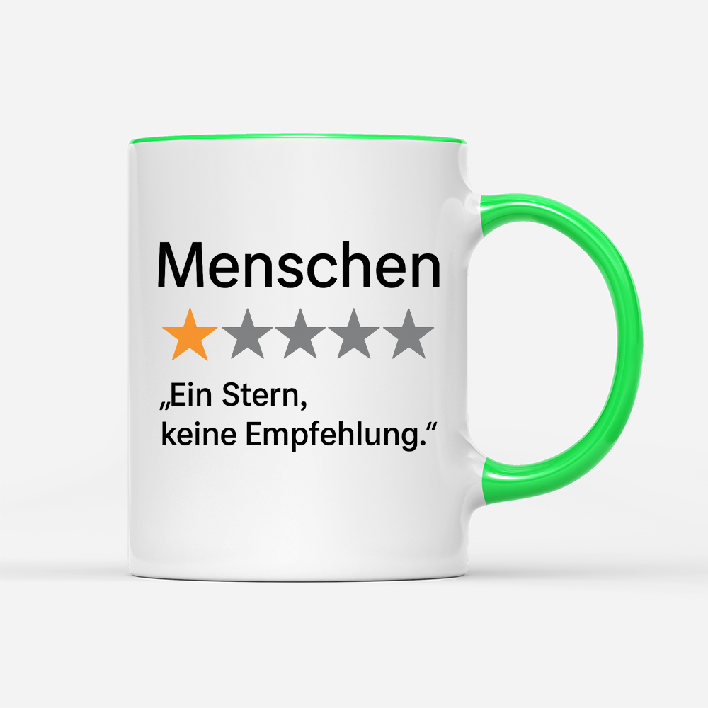 Tasse Menschen ein Stern, keine Empfehlung