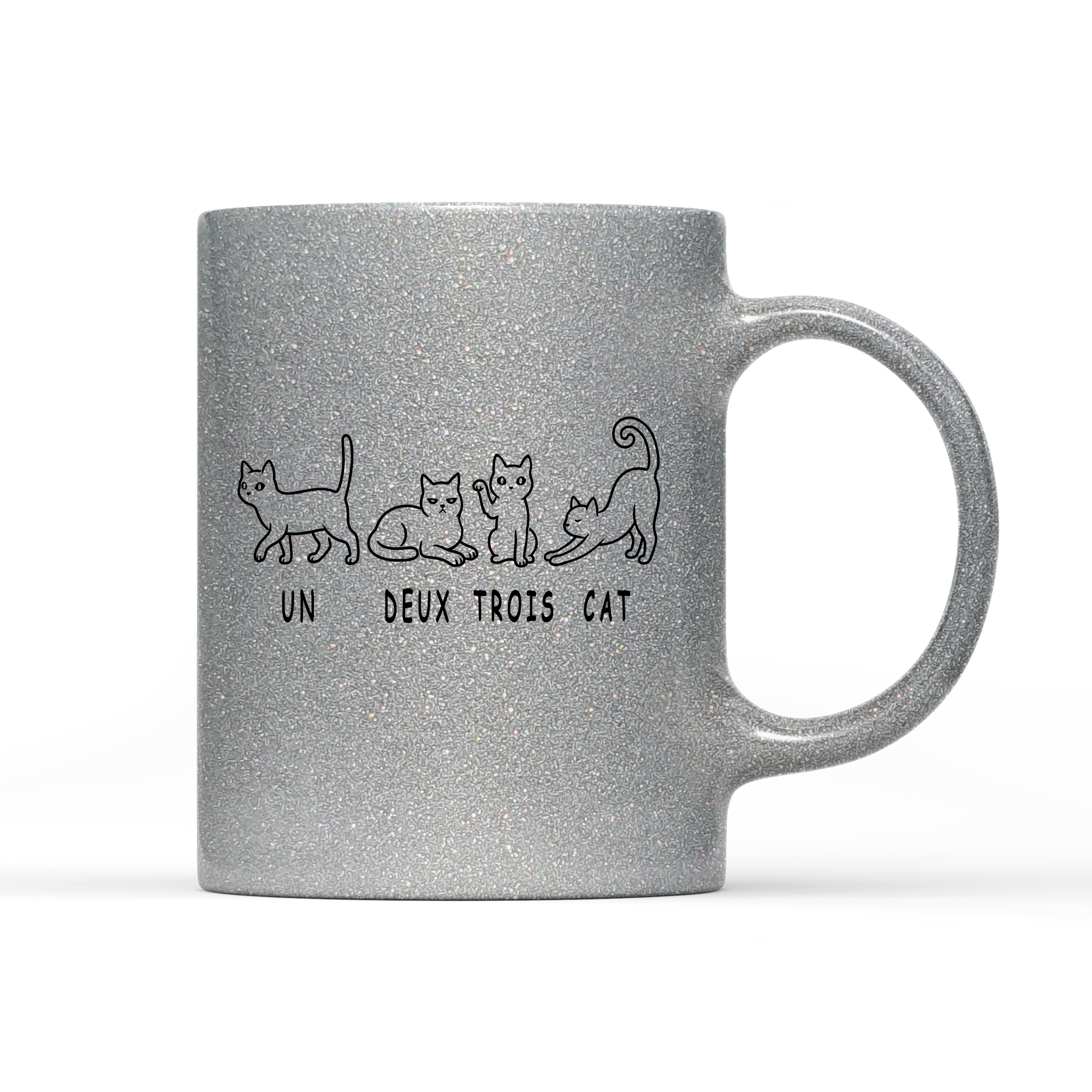 Tasse Glitzer Edition un deux trois cat