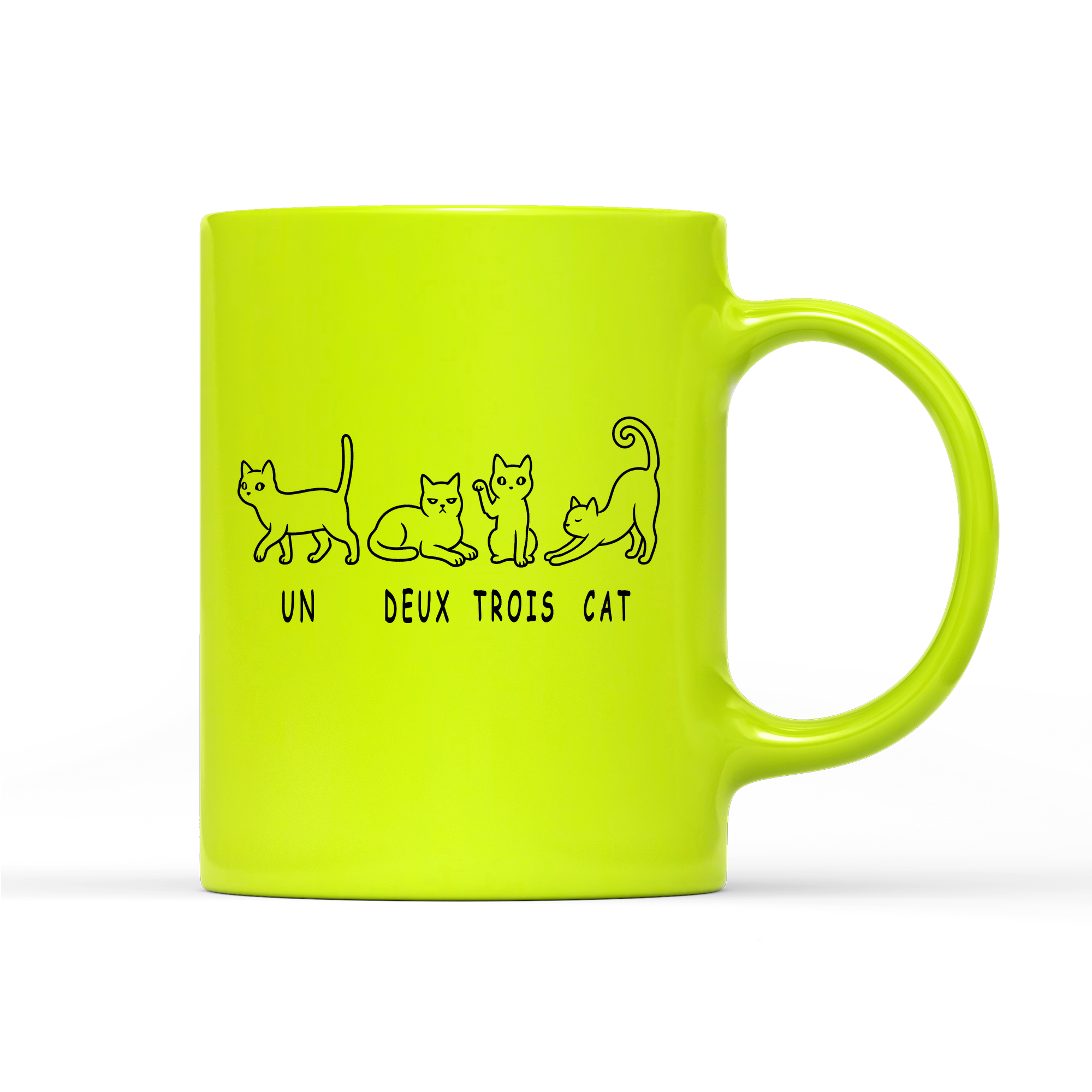 Tasse Neon un deux trois cat