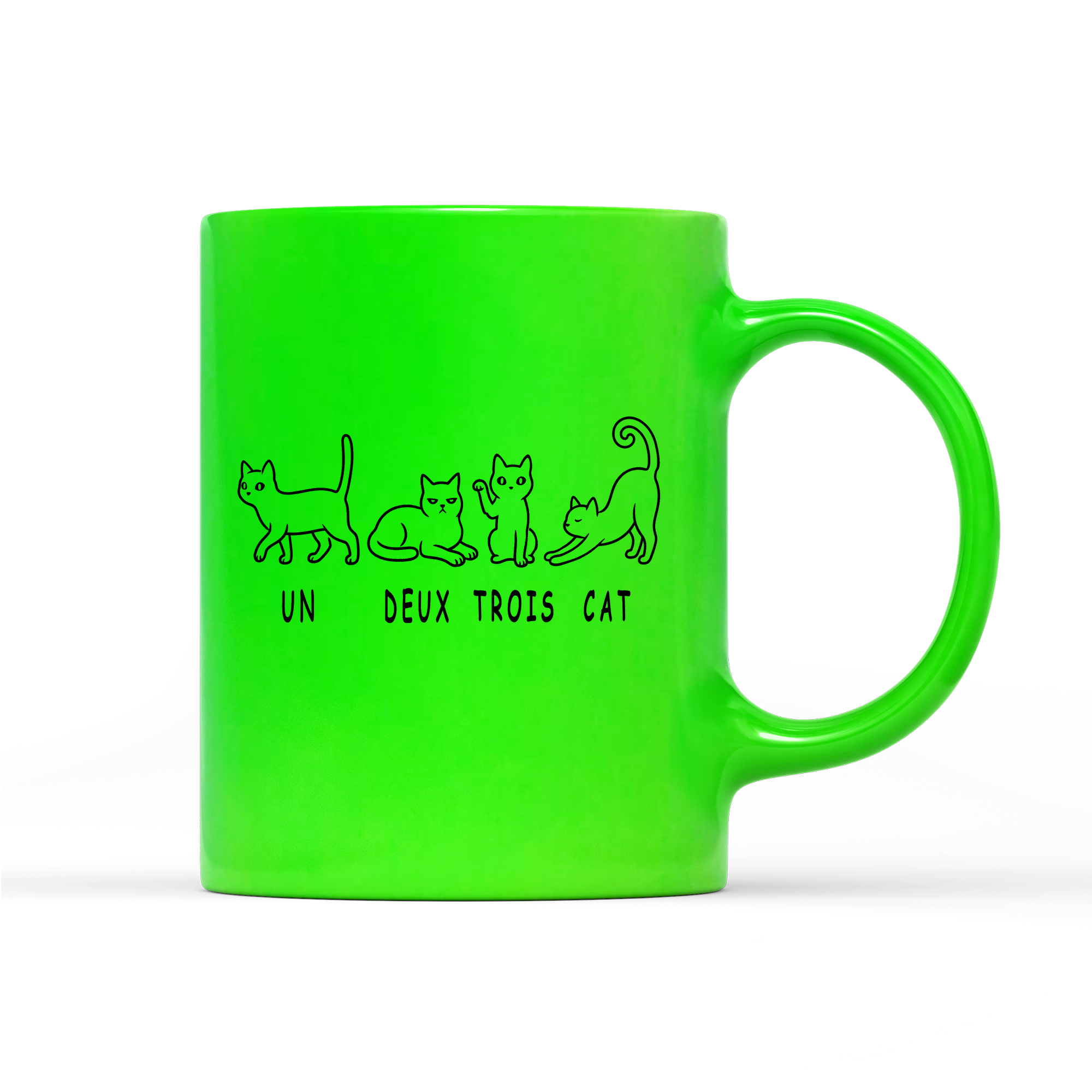 Tasse Neon un deux trois cat