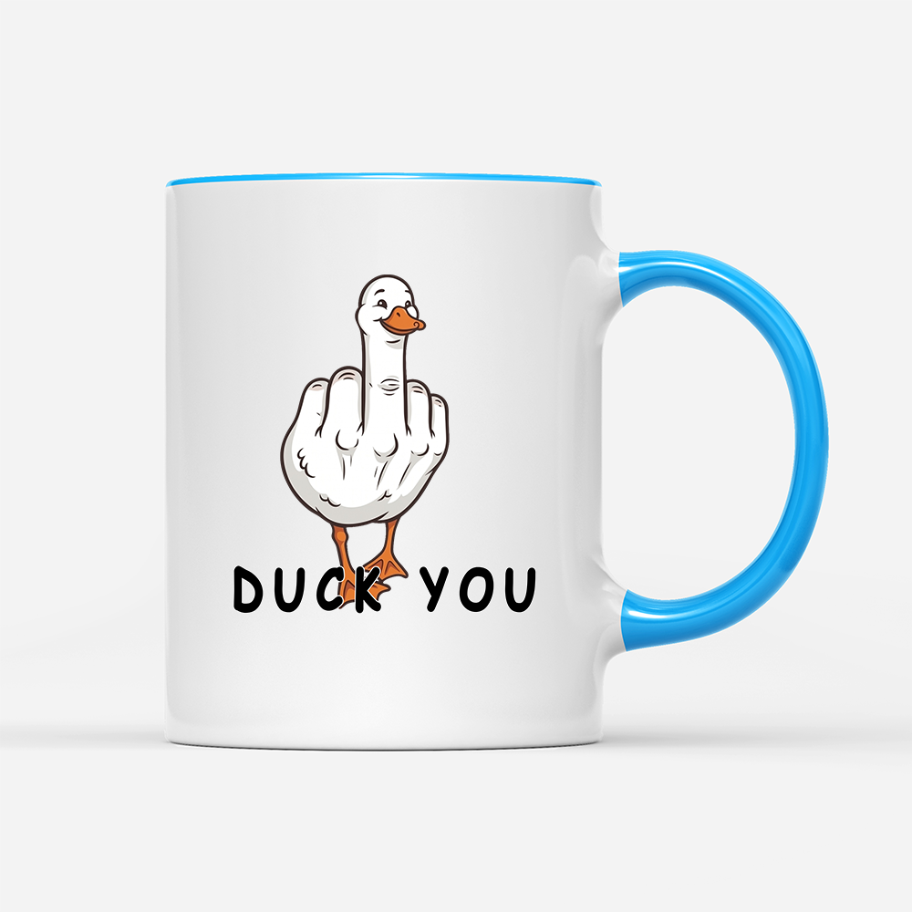 Tasse Duck You Hellblau
