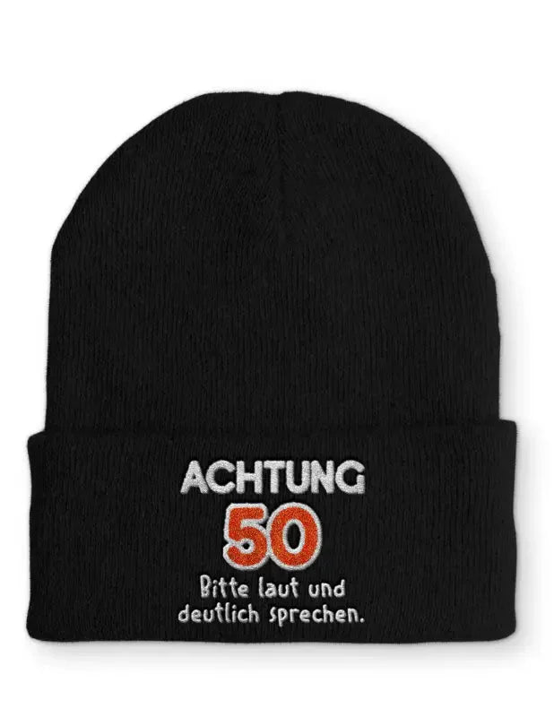 Achtung 50 Bitte Laut Und Deutlich Sprechen Beanie Mütze - tshirtladen -