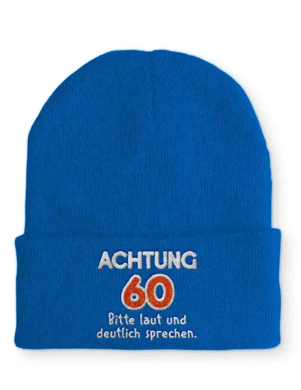 Achtung 60 Bitte Laut Und Deutlich Sprechen Beanie Mütze - tshirtladen -