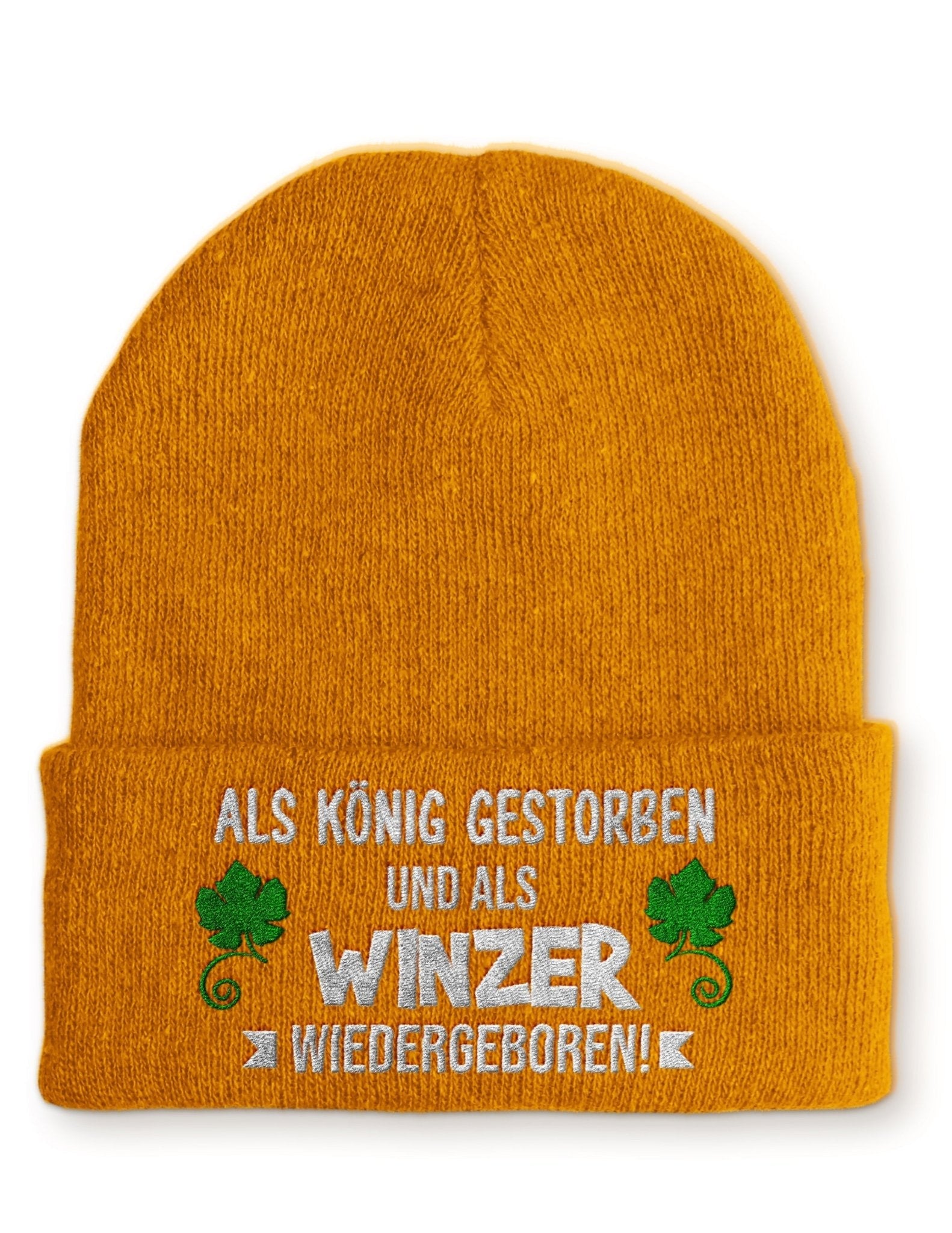 Als Winzer Wiedergeboren Beanie Mütze mit Spruch - tshirtladen - Mütze