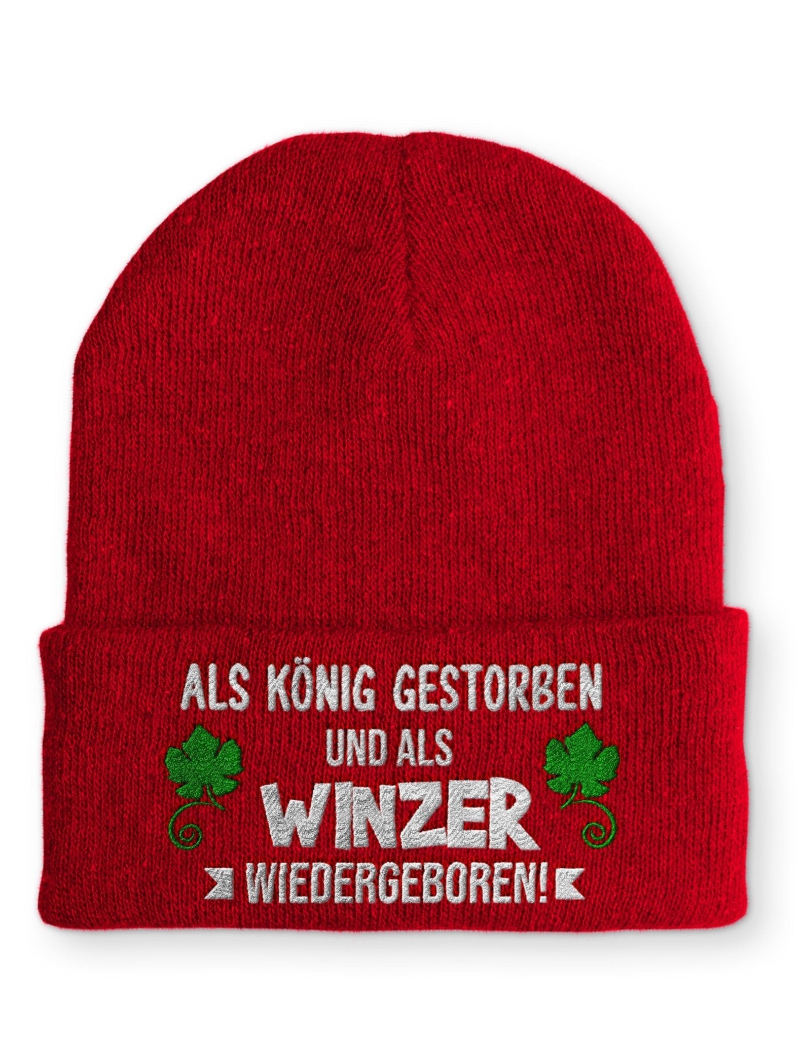 Als Winzer Wiedergeboren Beanie Mütze mit Spruch - tshirtladen - Mütze
