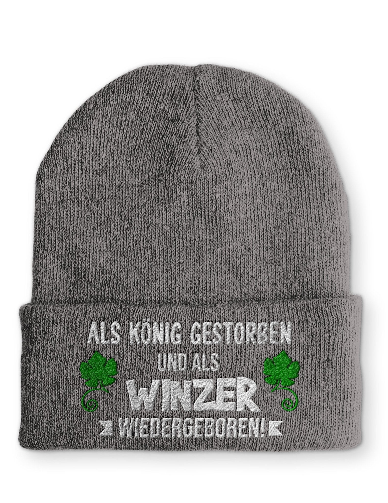 Als Winzer Wiedergeboren Beanie Mütze mit Spruch - tshirtladen - Mütze