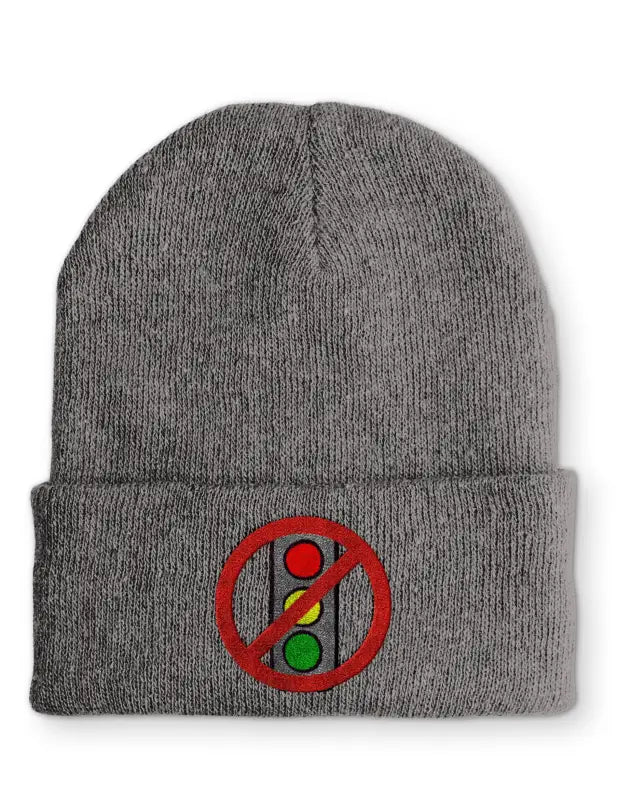 Ampel Durchgestrichen Statement Beanie Mütze mit Spruch - tshirtladen - Mütze