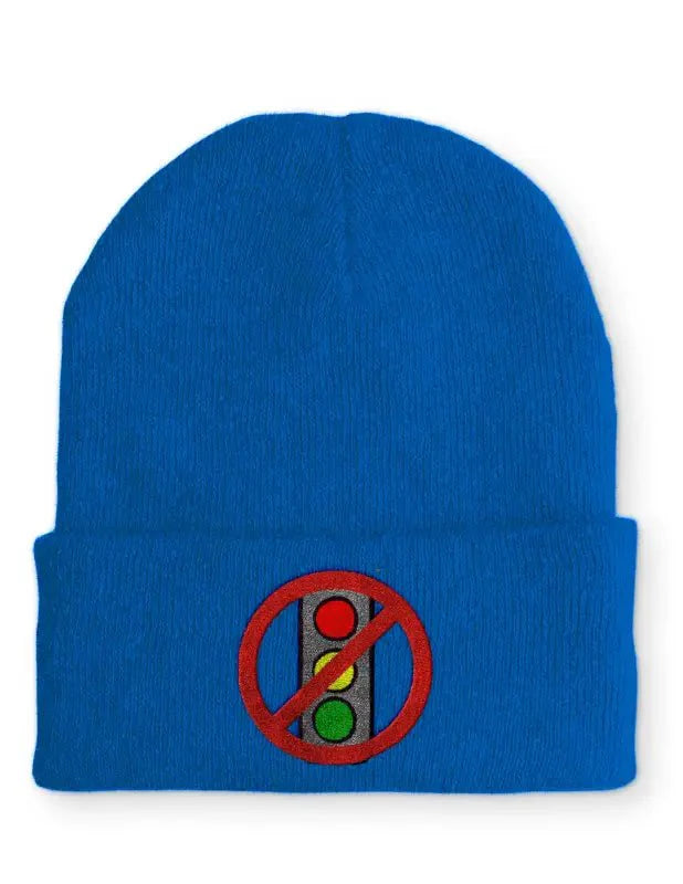 Ampel Durchgestrichen Statement Beanie Mütze mit Spruch - tshirtladen - Mütze