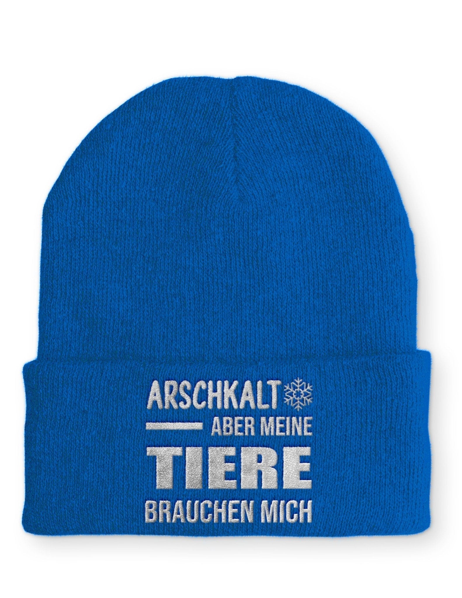 Arschkalt aber meine Tiere brauchen mich Beanie Mütze mit Spruch - tshirtladen - Mütze