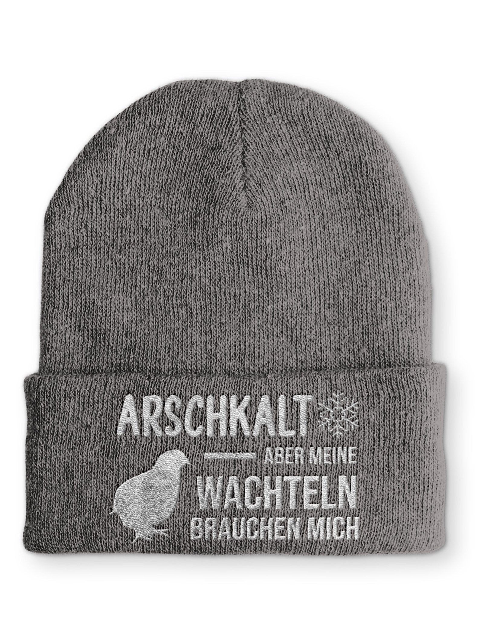 Arschkalt aber meine Wachteln brauchen mich Beanie Mütze mit Spruch - tshirtladen - Mütze