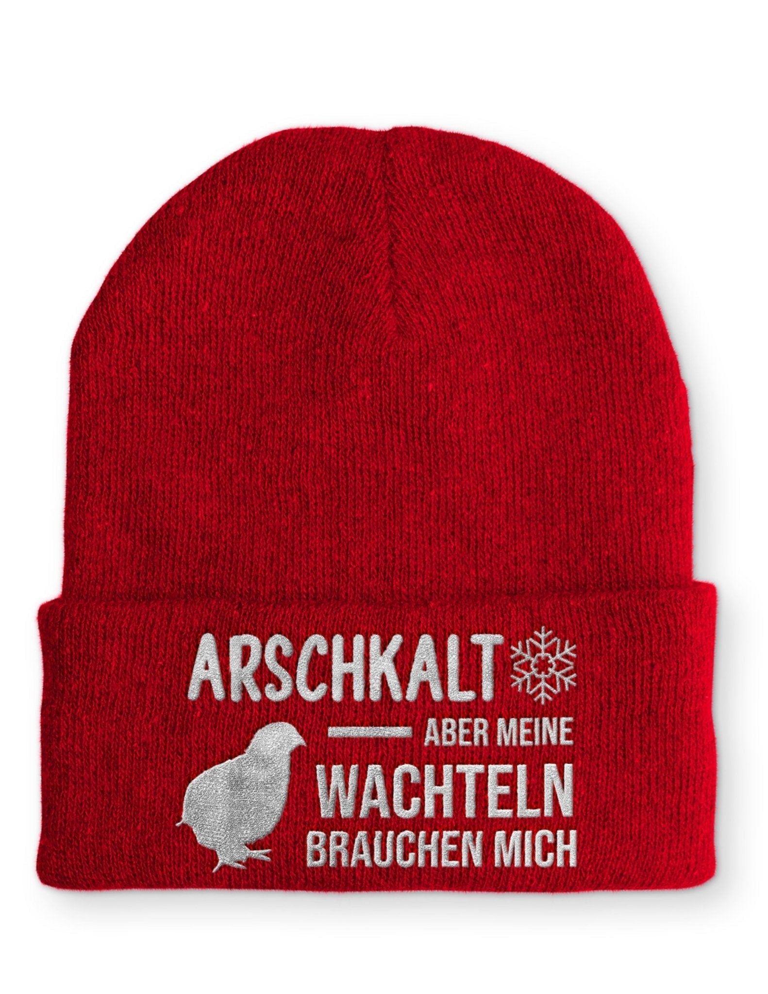 Arschkalt aber meine Wachteln brauchen mich Beanie Mütze mit Spruch - tshirtladen - Mütze