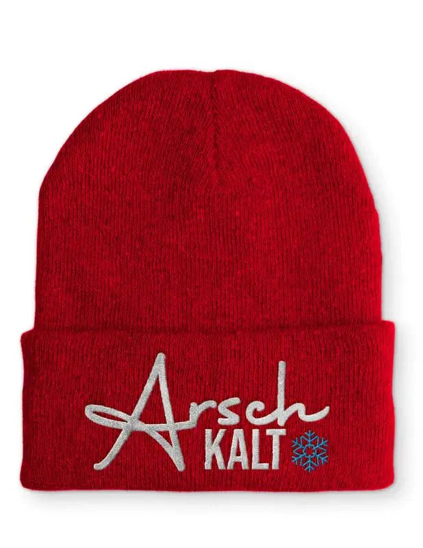 Arschkalt Schneeflocke Statement Beanie Mütze mit Spruch - tshirtladen - Mütze