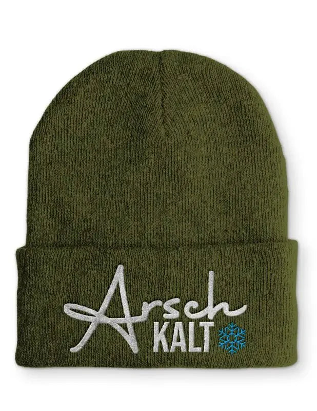 Arschkalt Schneeflocke Statement Beanie Mütze mit Spruch - tshirtladen - Mütze