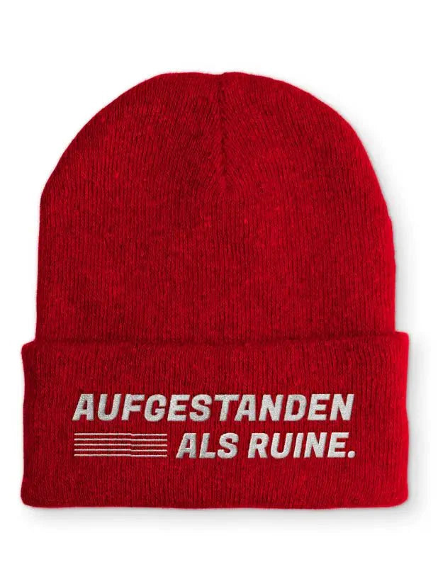 Aufgestanden als Ruine Statement Beanie Mütze mit Spruch - tshirtladen - Mütze
