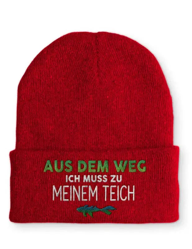 Aus dem Weg ich muss zu meinem Teich Statement Beanie Mütze mit Spruch - tshirtladen - Mütze