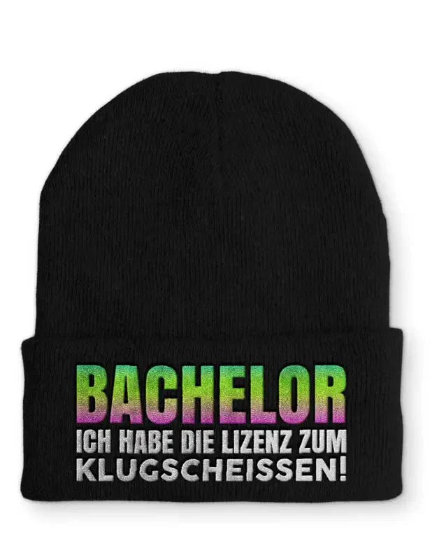 Bachelor Ich habe die Lizenz zum klugscheissen Statement Beanie Mütze mit Spruch - tshirtladen - Mütze
