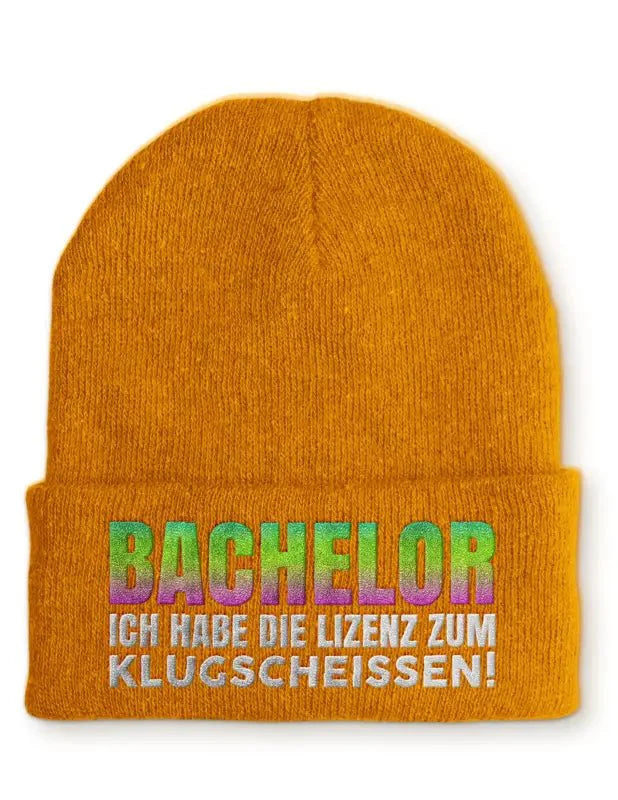 Bachelor Ich habe die Lizenz zum klugscheissen Statement Beanie Mütze mit Spruch - tshirtladen - Mütze