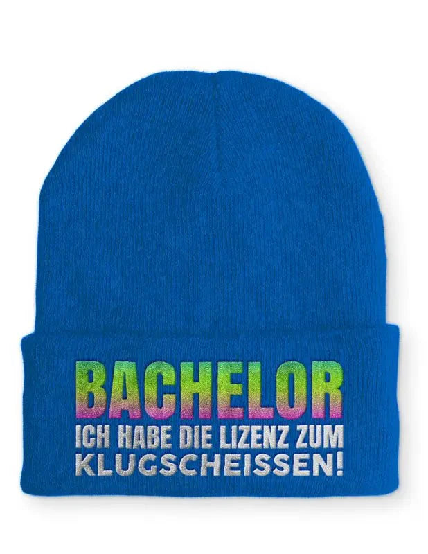 Bachelor Ich habe die Lizenz zum klugscheissen Statement Beanie Mütze mit Spruch - tshirtladen - Mütze