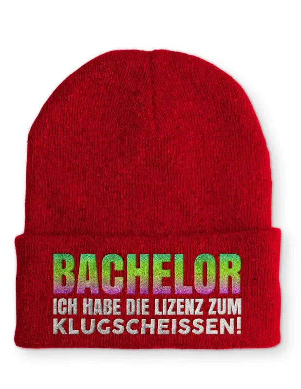 Bachelor Ich habe die Lizenz zum klugscheissen Statement Beanie Mütze mit Spruch - tshirtladen - Mütze