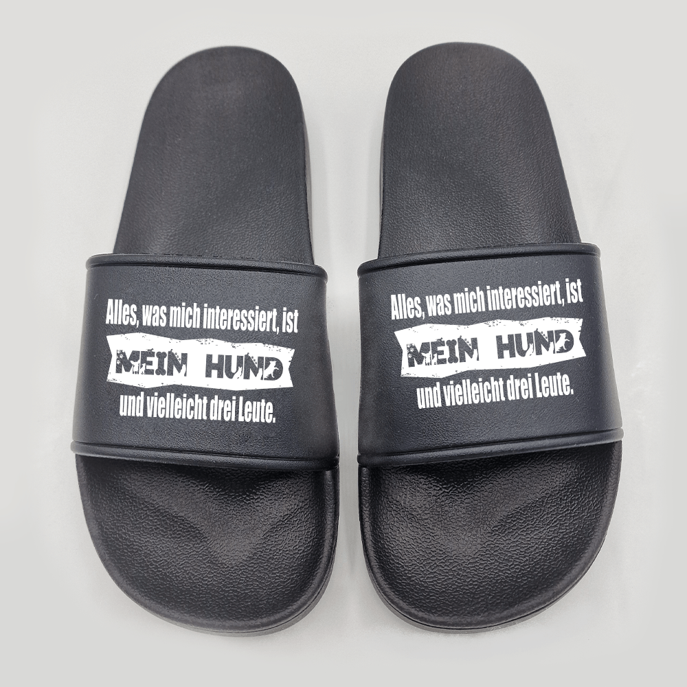 Badeschuhe Alles, was mich interessiert, ist mein Hund und vielleicht drei Leute - Schwarzer - Kaffee