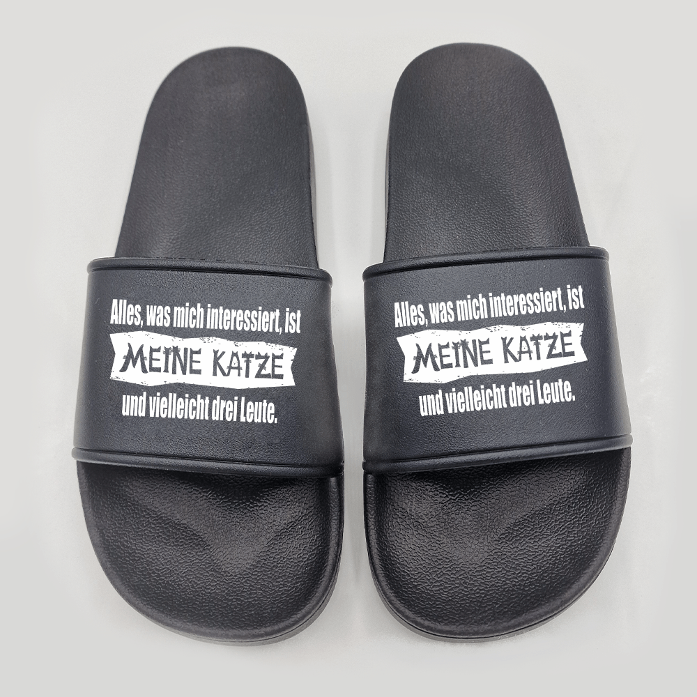 Badeschuhe Alles, was mich interessiert, ist meine Katze und vielleicht drei Leute - Schwarzer - Kaffee
