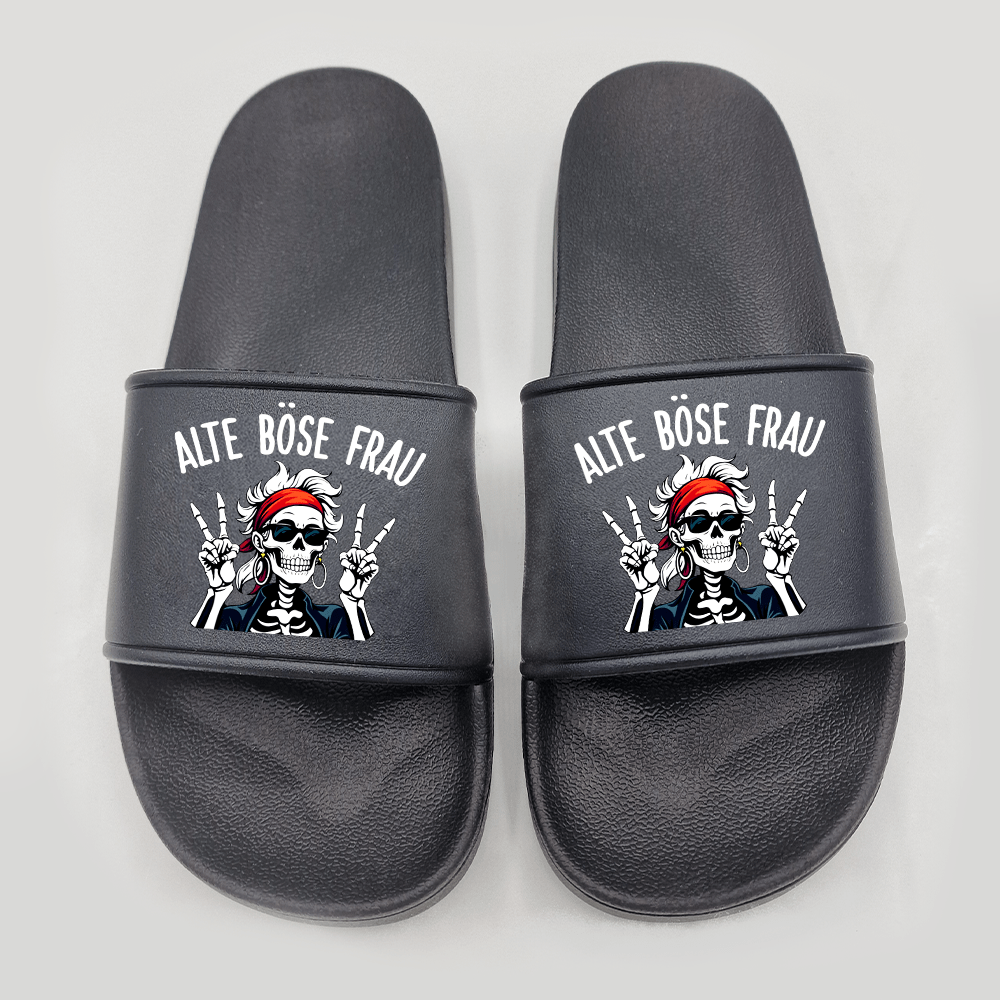 Badeschuhe Alte böse Frau - Schwarzer - Kaffee