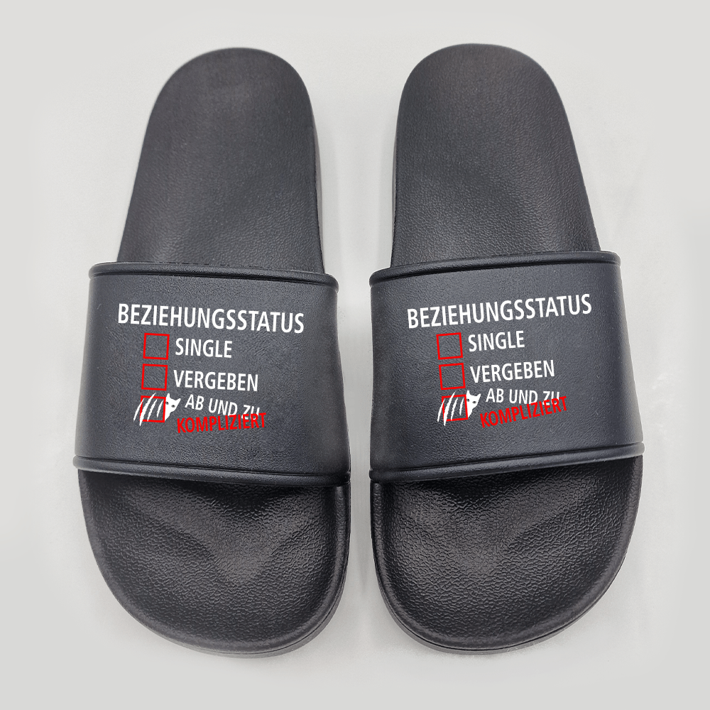 Badeschuhe Beziehungsstatus kompliziert - Schwarzer - Kaffee
