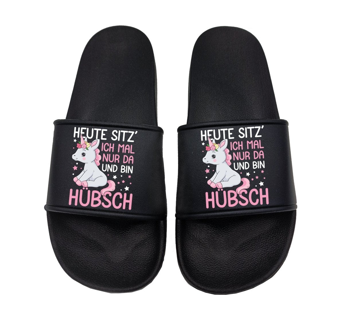 Badeschuhe Heute sitz ich mal nur da und bin hübsch - Schwarzer - Kaffee