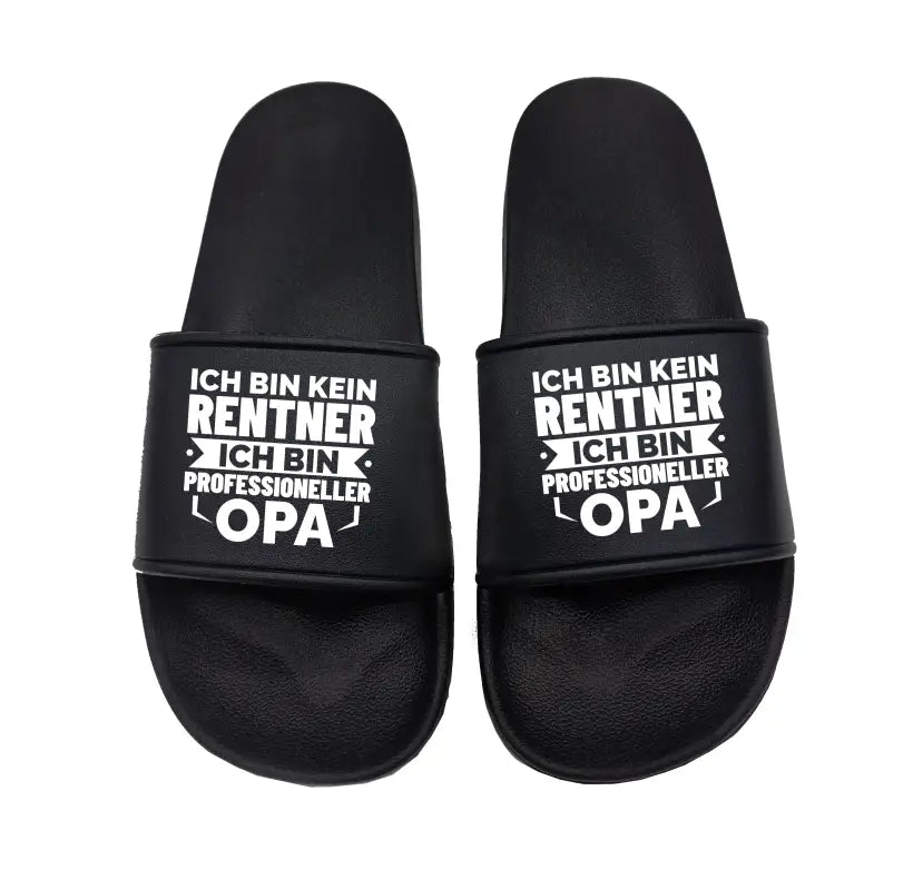Badeschuhe Ich bin kein Rentner ich bin professioneller OPA - Schwarzer - Kaffee