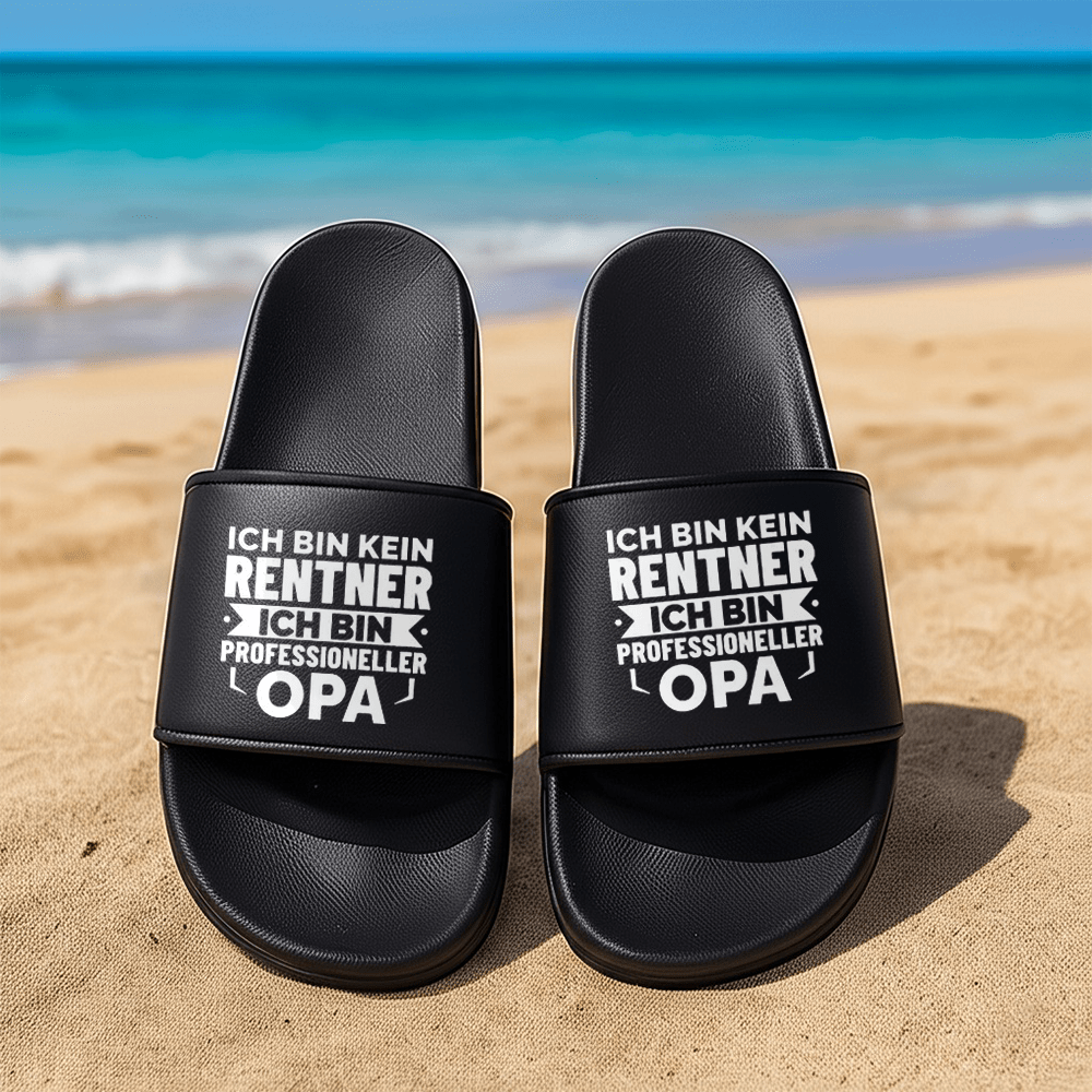 Badeschuhe Ich bin kein Rentner, ich bin professioneller Opa - Schwarzer - Kaffee