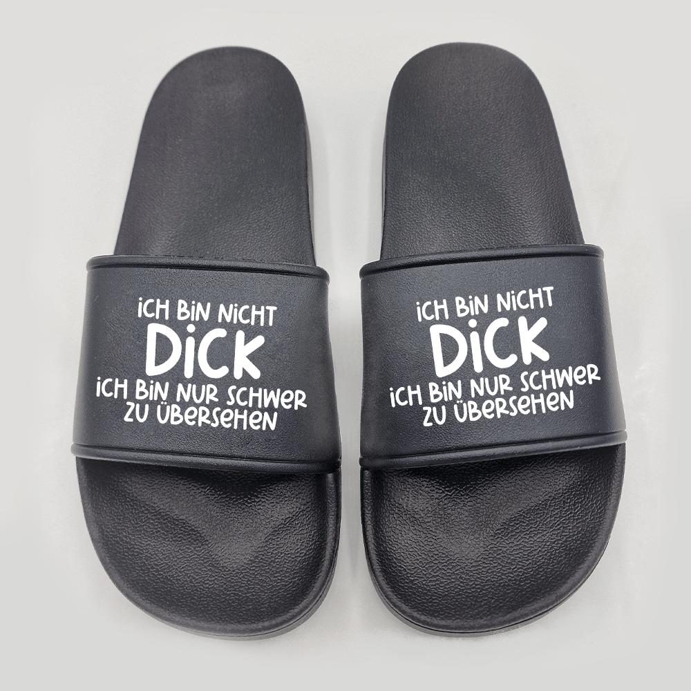Badeschuhe Ich bin nicht dick ich bin nur schwer zu übersehen - Schwarzer - Kaffee