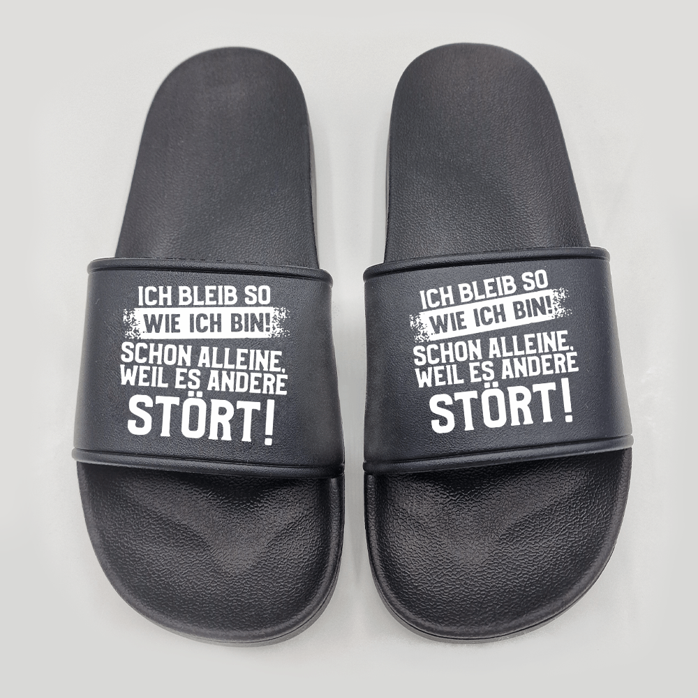 Badeschuhe Ich bleib so wie ich bin - Schwarzer - Kaffee
