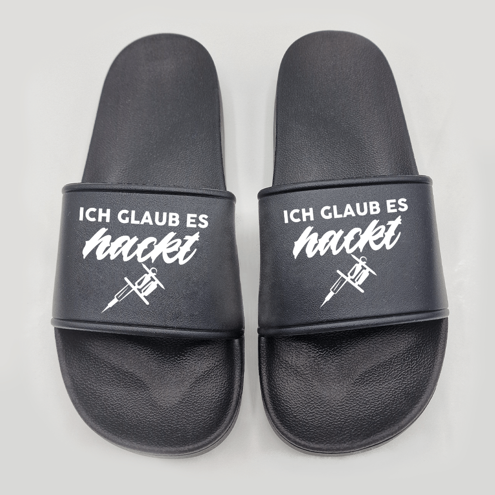 Badeschuhe Ich glaub es hackt - Schwarzer - Kaffee