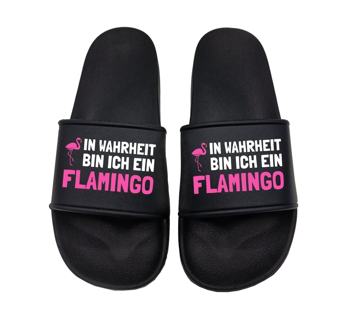 Badeschuhe In Wahrheit bin ich ein Flamingo - Schwarzer - Kaffee