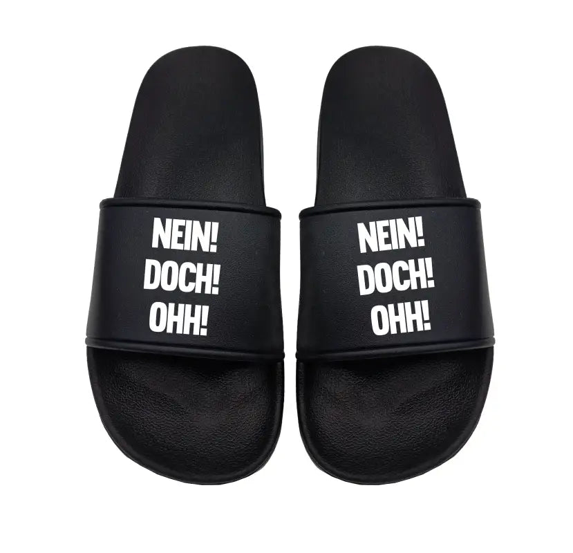 Badeschuhe NEIN! DOCH! OHH! - Schwarzer - Kaffee