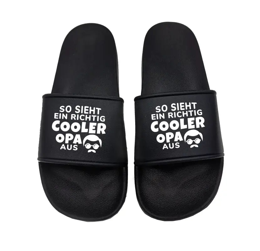Badeschuhe So sieht ein richtig cooler Opa aus - Schwarzer - Kaffee