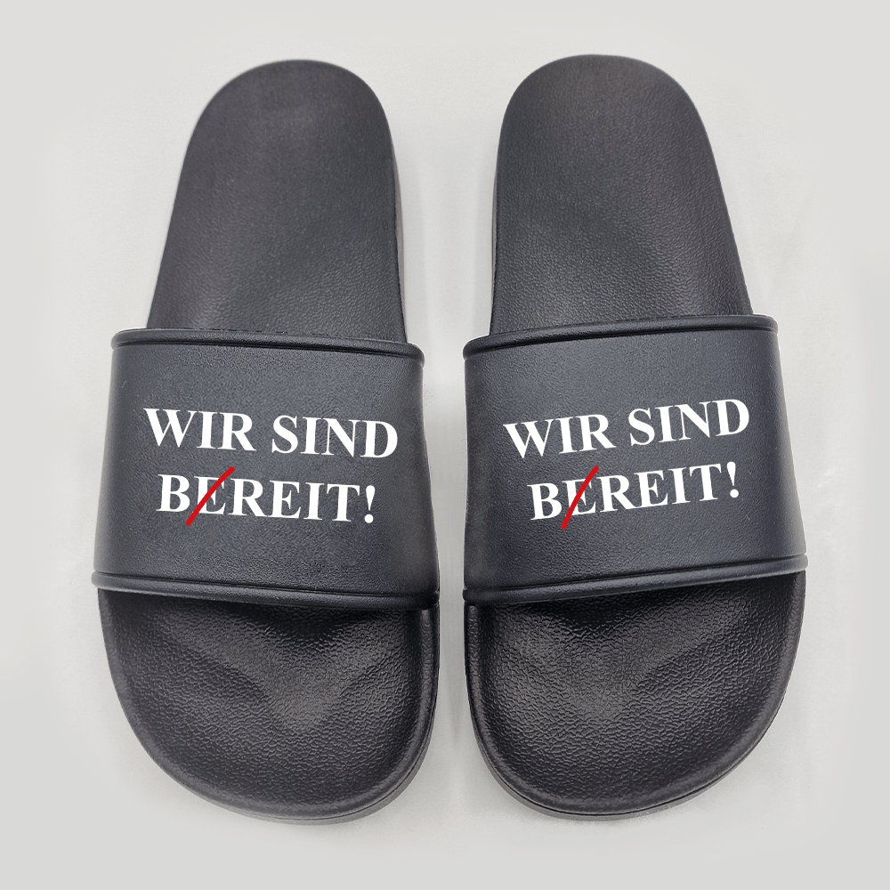 Badeschuhe Wir sind bereit - Schwarzer - Kaffee