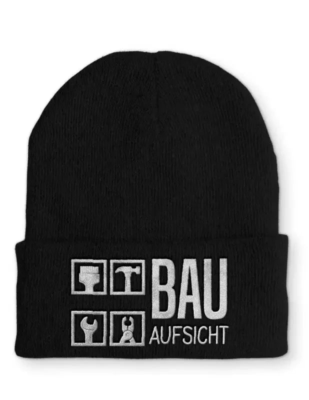 Bauaufsicht Statement Beanie Mütze mit Spruch - tshirtladen - Mütze