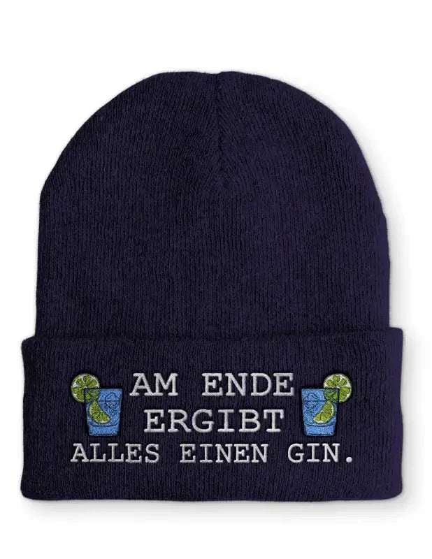 Beanie Mütze Am Ende ergibt alles einen Gin. Statement Beanie Mütze mit Spruch - tshirtladen -