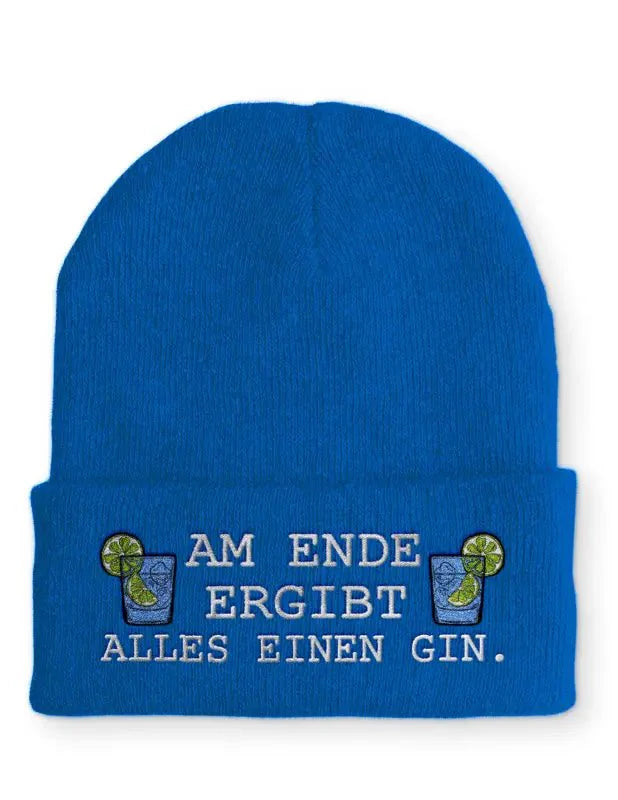 Beanie Mütze Am Ende ergibt alles einen Gin. Statement Beanie Mütze mit Spruch - tshirtladen -