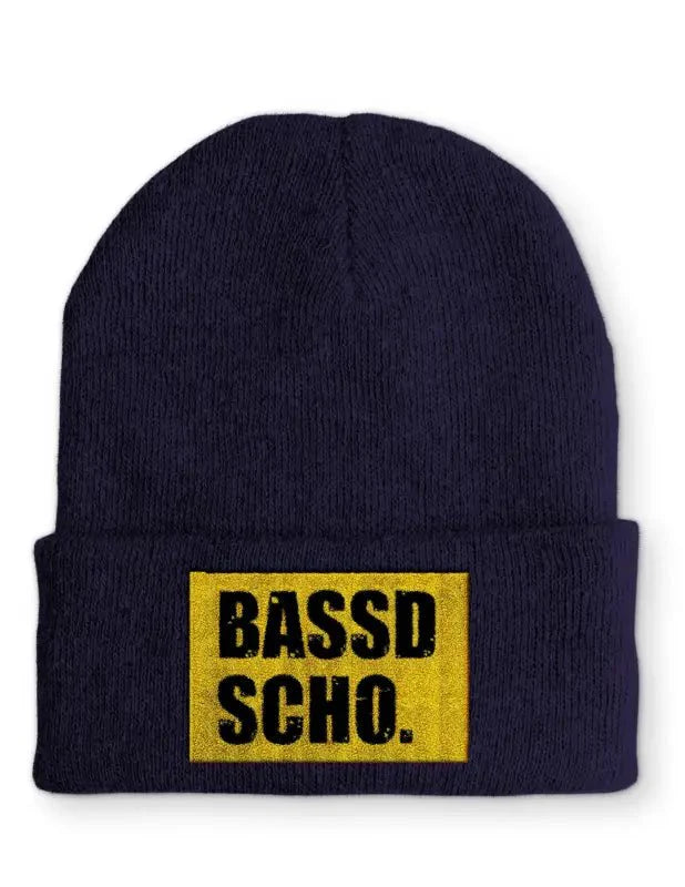Beanie Mütze Bassd Scho. Statement Beanie Mütze mit Spruch - tshirtladen -
