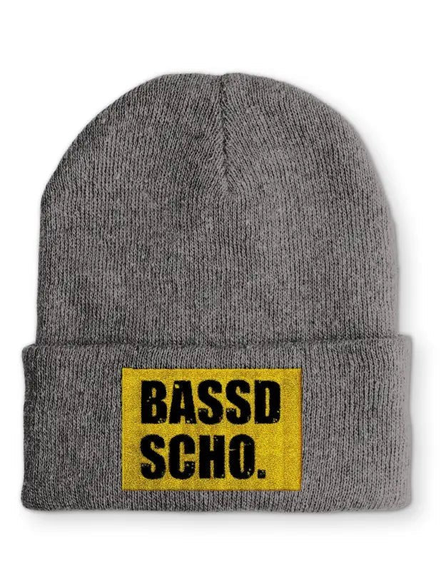 Beanie Mütze Bassd Scho. Statement Beanie Mütze mit Spruch - tshirtladen -