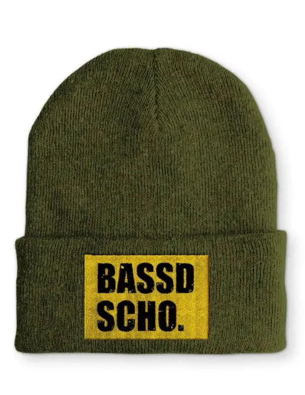 Beanie Mütze Bassd Scho. Statement Beanie Mütze mit Spruch - tshirtladen -