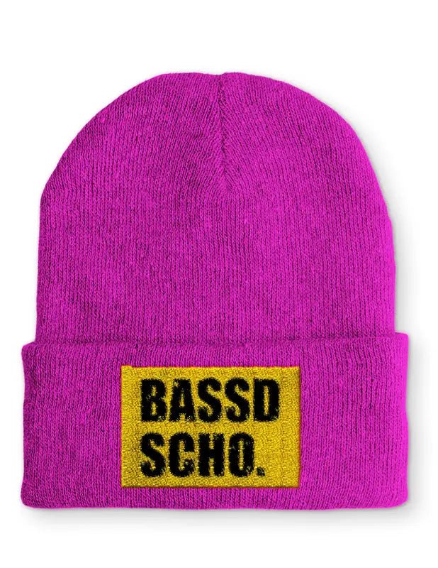 Beanie Mütze Bassd Scho. Statement Beanie Mütze mit Spruch - tshirtladen -