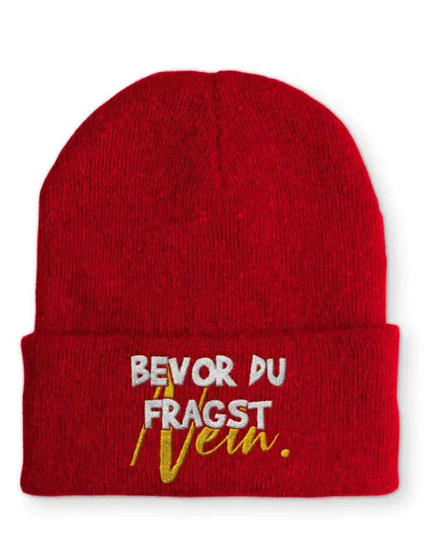 Beanie Mütze Bevor du fragst NEIN! Statement Beanie Mütze mit Spruch - tshirtladen -