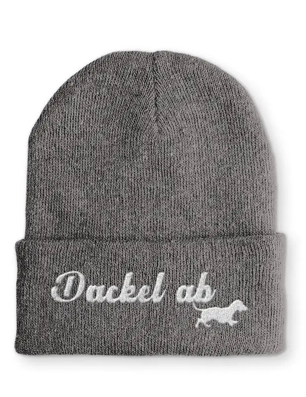 Beanie Mütze Dackel ab Dackelfan Statement Beanie Mütze mit Spruch - tshirtladen -