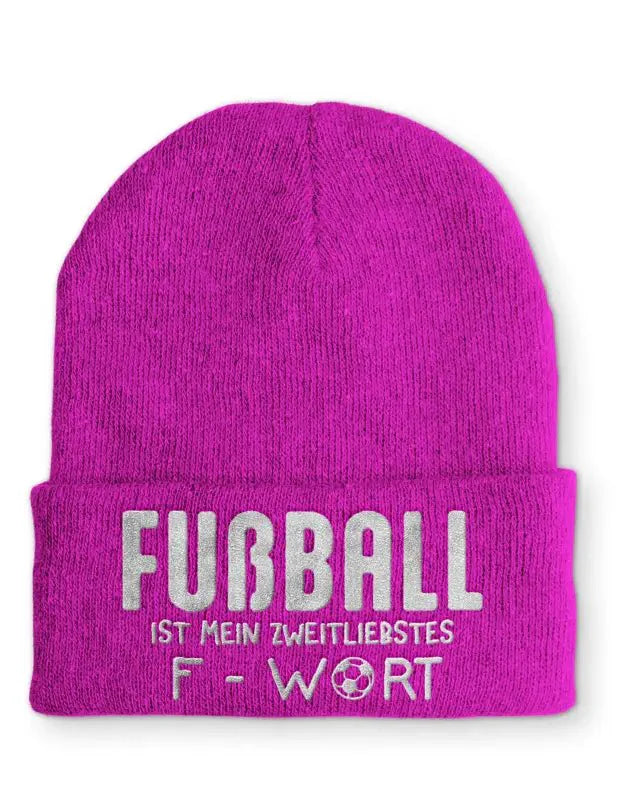 Beanie Mütze Fußball ist mein zweit liebstes F - Wort Statement Beanie Mütze mit Spruch - tshirtladen -