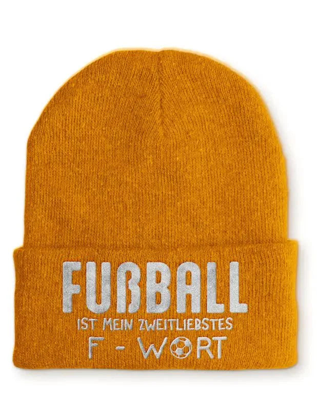 Beanie Mütze Fußball ist mein zweit liebstes F - Wort Statement Beanie Mütze mit Spruch - tshirtladen -