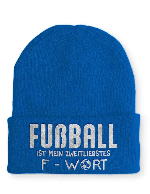 Beanie Mütze Fußball ist mein zweit liebstes F - Wort Statement Beanie Mütze mit Spruch - tshirtladen -